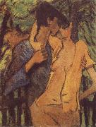 Otto Mueller Lovers oil on canvas